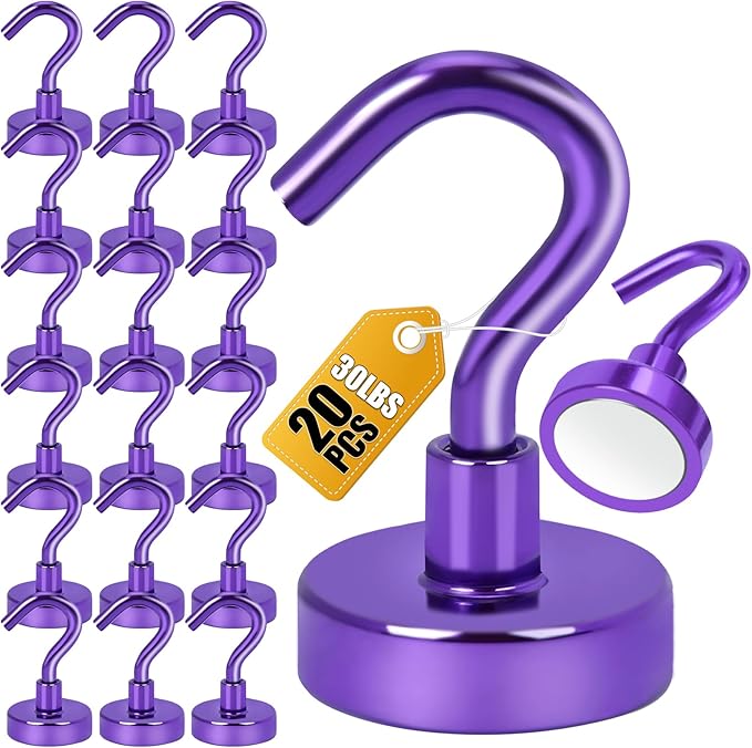 DIYMAG Magnetic Hooks, 30Lbs Strong Heavy Duty Cruise Magnet S-Hook by DIYMAG
