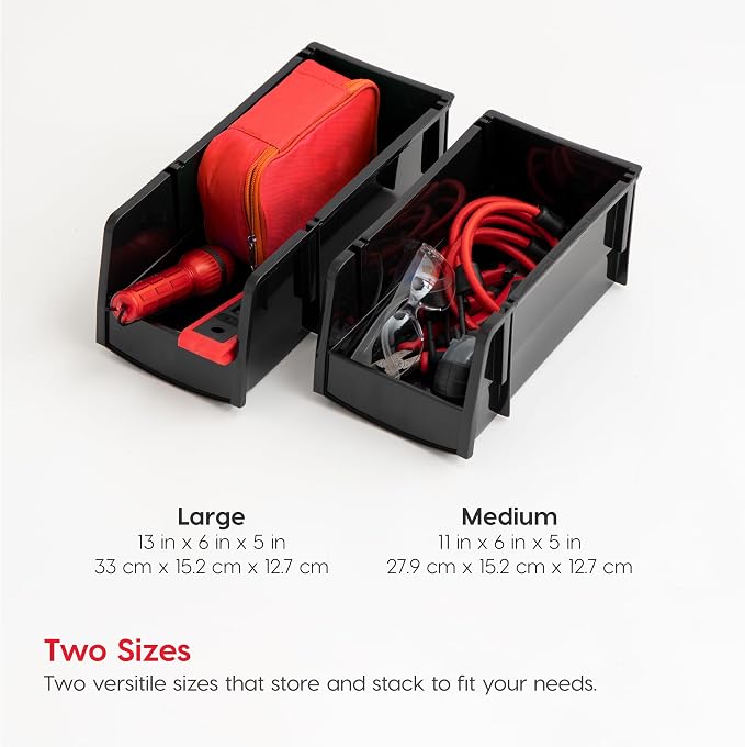 IRIS USA Plastic Shelf Bins Stackable Open Front Storage Bins Plastic Hanging - Image 5