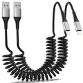 Coiled Lightning Cable for Car, Short Apple CarPlay USB to Lightning Cord for by Umefly+