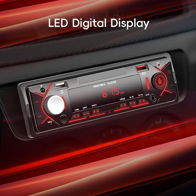 Car Radio Single Din Bluetooth Digital Car Stereo Receiver Hands-Free Calls - Image 7