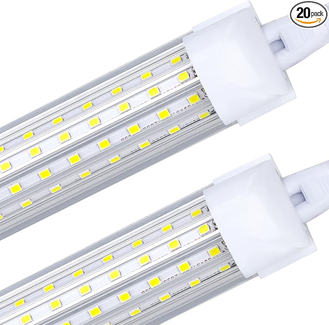 20 Pack, 8FT LED Shop Light Fixture, 144W 15500LM 6000K Cool White, High Output by FTUBET