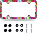 Pretty Cut Glass License Plate Frame Colorful License Plate Stainless Steel by GORSNKYE