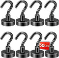 DIYMAG Black Magnetic Hooks, 50 LB Heavy Duty Strong Magnets by DIYMAG
