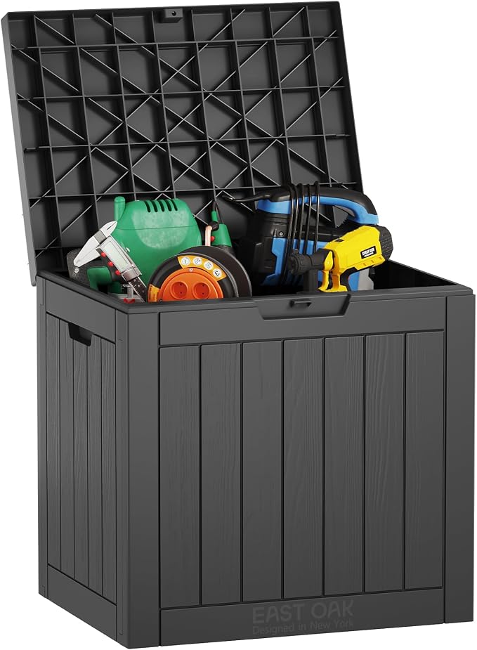 EAST OAK Outdoor Storage Box, 31 Gallon Deck Box, Waterproof Resin Storage Bin by EASTOAK