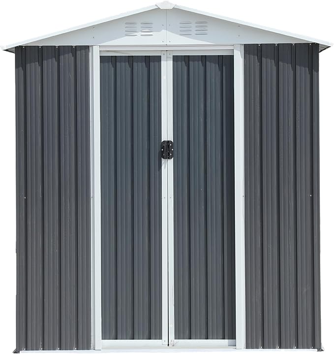 6x4 FT Outdoor Metal Storage Shed, Waterproof Outside Garden Sheds w/Lockable - Image 7
