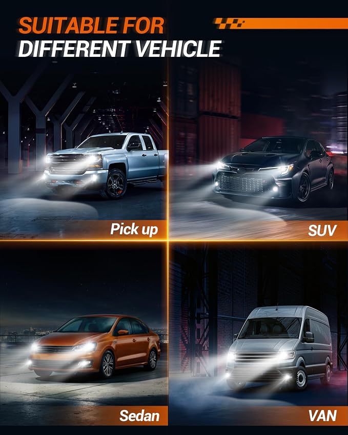 SEALIGHT H11 H8 H16 LED Fog Light Bulbs or DRL, Real 360° illumination Fog Bulbs - Image 6