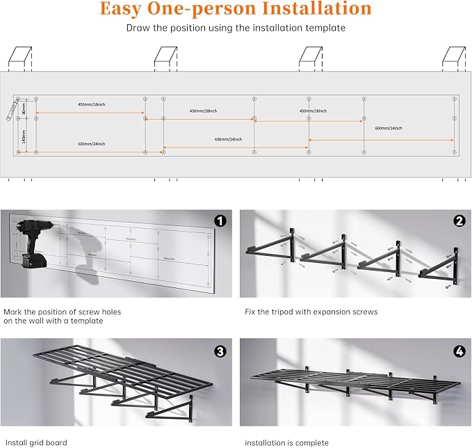 2-Pack 2x6 Ft Garage Wall Shelving Garage Shelving Wall Mounted Garage Wall - Image 6