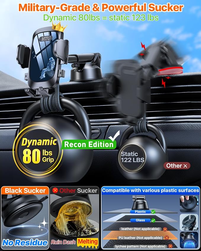 2025 Ultimate Car Phone Holder【80+LBS Strongest Suction & Military-Grade】 - Image 2
