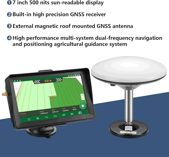 Tractor GPS Navigation System | 7-inch High-Accuracy GNSS Agricultural Navigator - Image 5