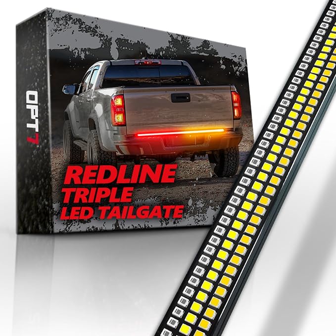 OPT7 48" Redline Triple Row LED Tailgate Light Bar w/Sequential Amber Turn by OPT7