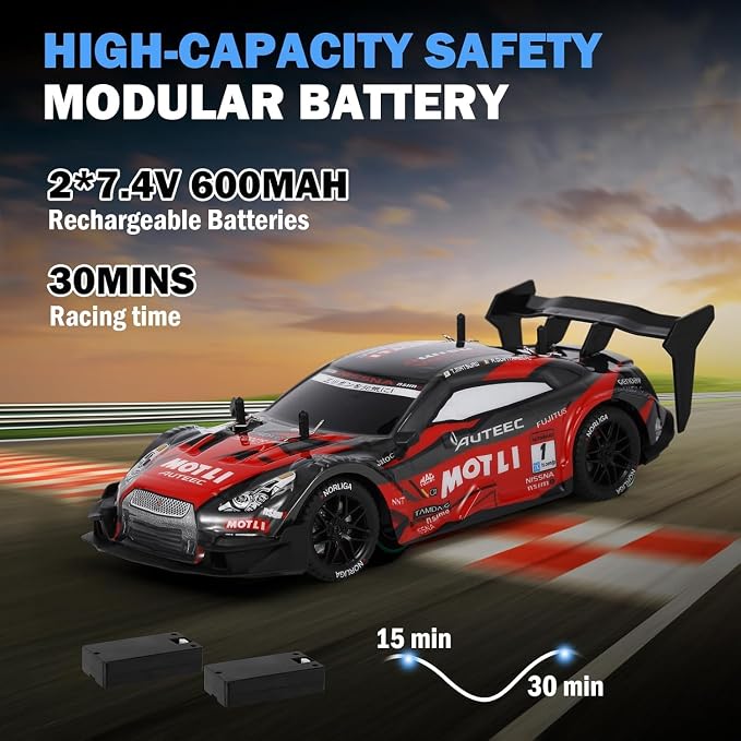 RC Drift Car, 1:14 Scale GTR Model, 4WD 28KM/H High Speed Remote Control Racing - Image 5