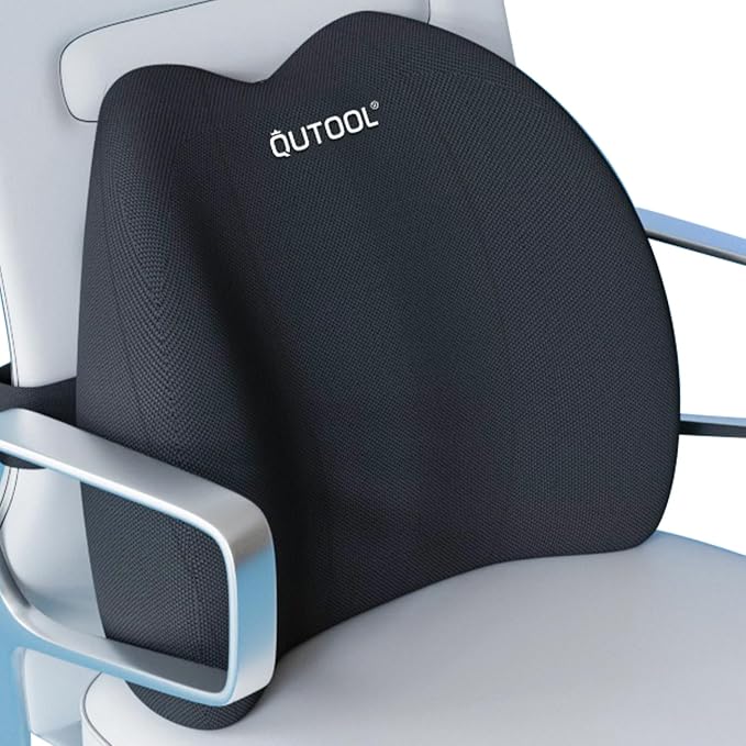 QUTOOL Lumbar Support Pillow for Office Chair, Memory Foam Low Back Support by QUTOOL
