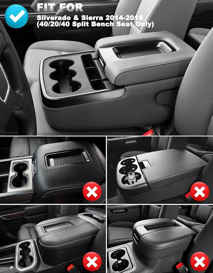 Center Console Cover for 2014-2018 Chevy Silverado & GMC Sierra 1500 2500 3500 - Image 2