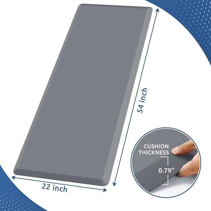 KitchenClouds Kitchen Mat Cushioned Anti Fatigue Rug 22"x54" Waterproof - Image 2