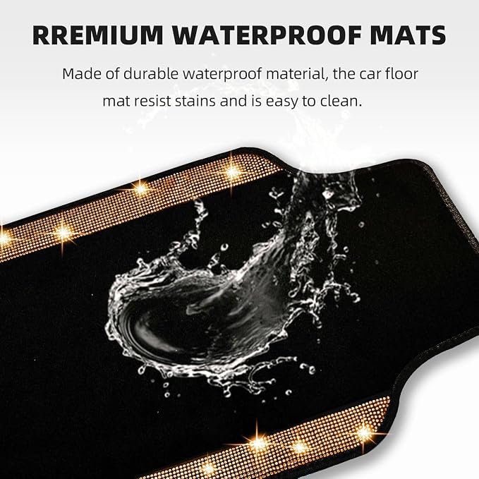 NBTEPEM Bling Car Floor Mats Full Set, Universal Fit Most Cars - Image 3