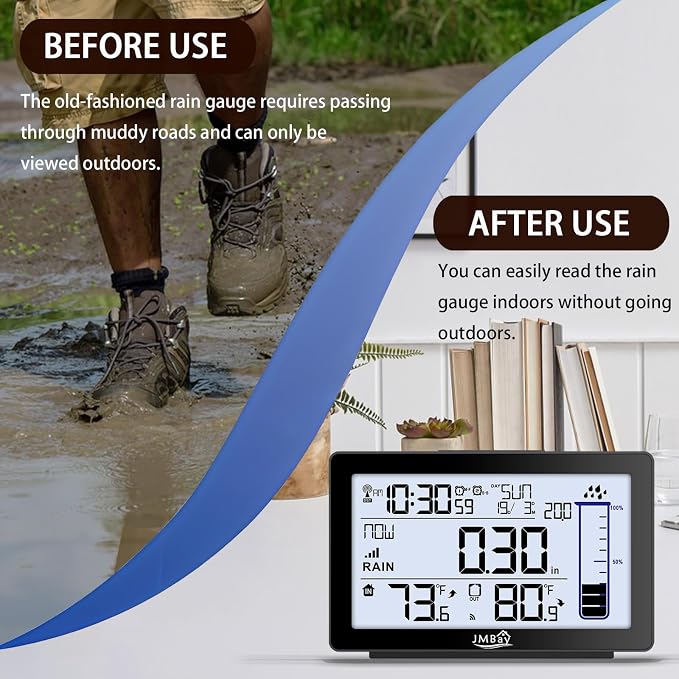 Wireless Rain Gauge Outdoor, Digital Rain Gauge Outdoors Best Rated - Image 3