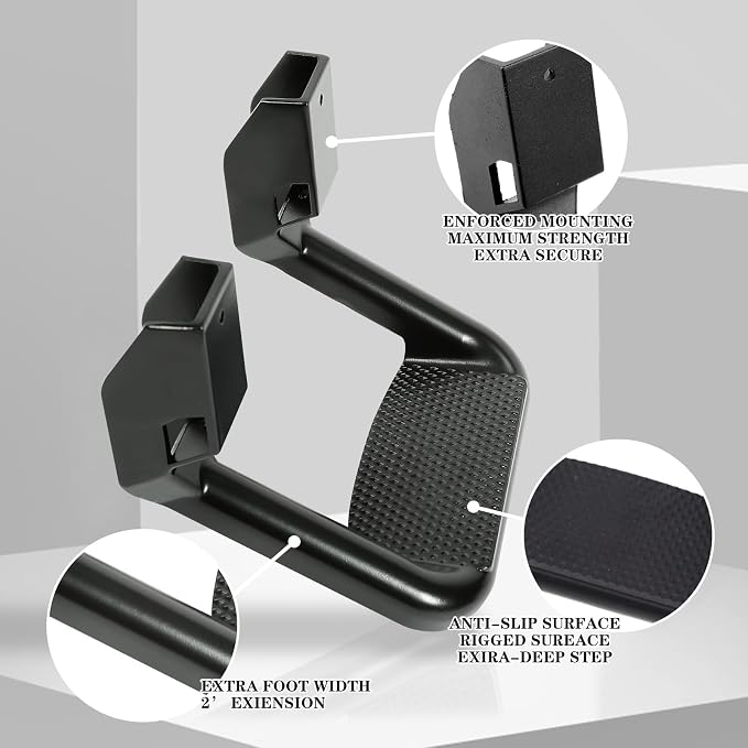 RULLINE Black Powder Coated Truck Side Step Set - Image 3