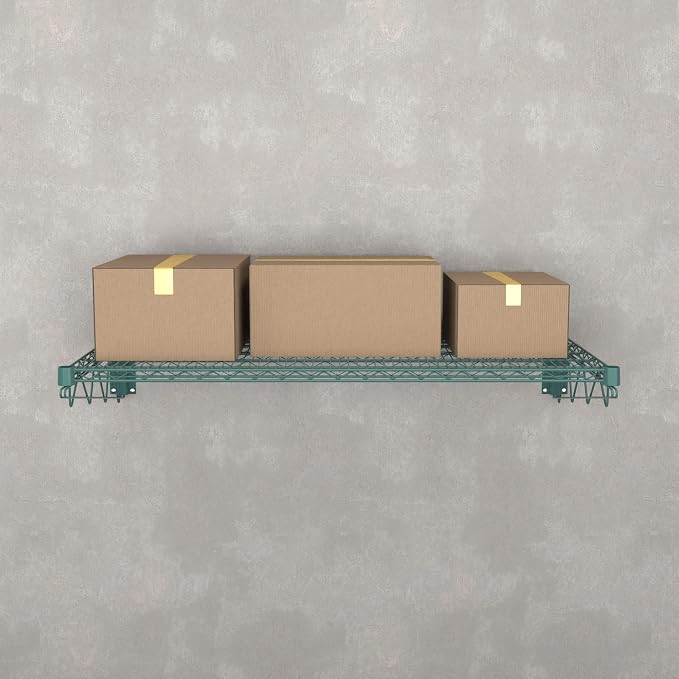 24" x 48" Green Epoxy Wire Wall Mount Shelf - Image 5