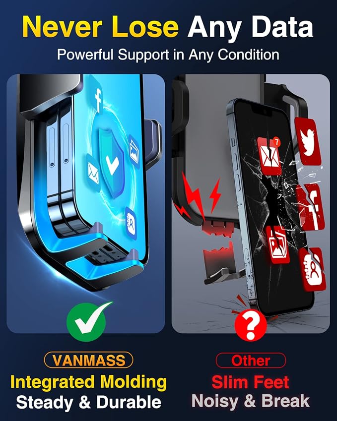 VANMASS Universal Car Phone Mount, 【Patent & Safety Certs】 Upgraded Handsfree - Image 5