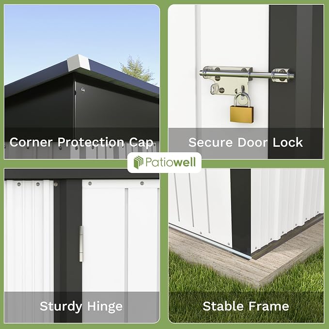 Patiowell 5x3 FT Outdoor Storage Shed, Garden Tool Shed - Image 7