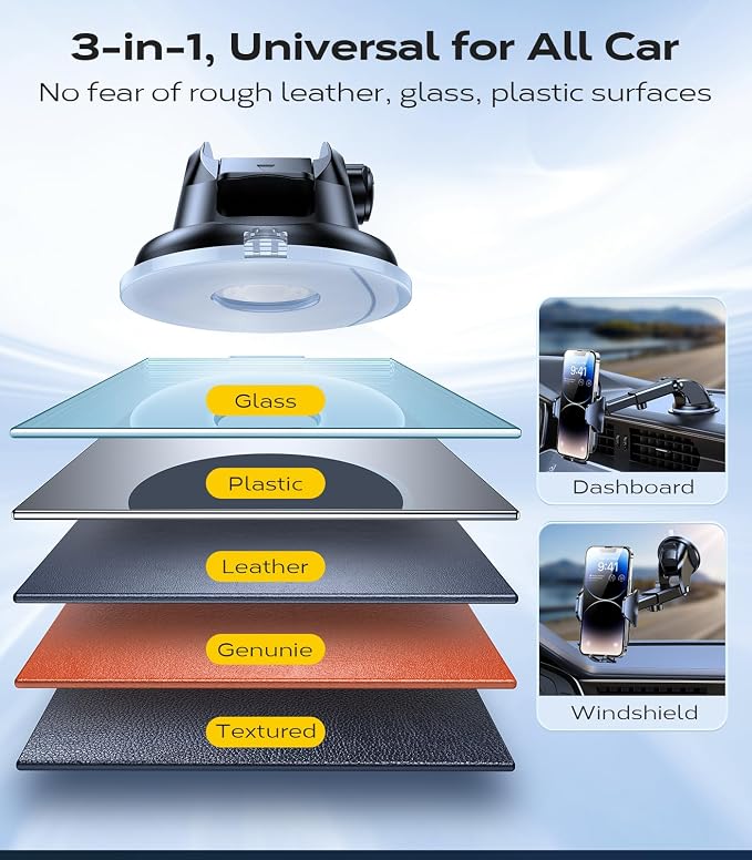 VICSEED Phone Holders for Your Car 2025 Upgraded Car Phone Holder Mount Truck - Image 7