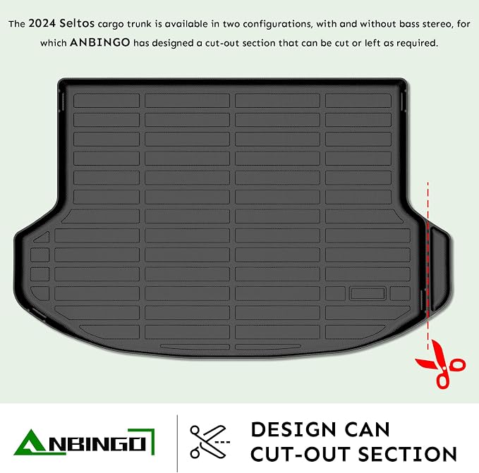 ANBINGO® Cargo Liner for KIA Seltos 2024 2025 2026 TPE All Weather Car Mats - Image 2