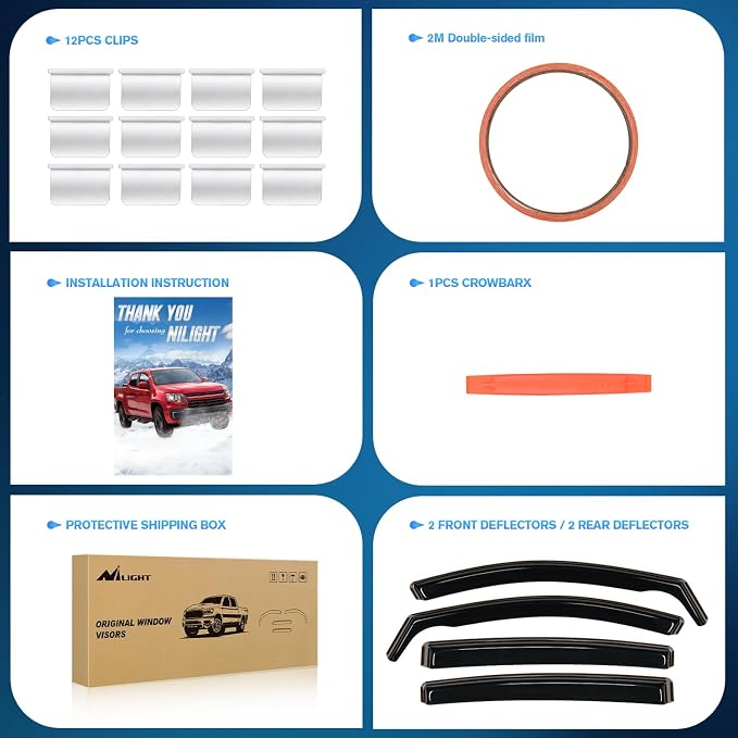 Nilight Vent Window Visors for Toyota Venza 2021 2022 2023 2024 2025, - Image 6