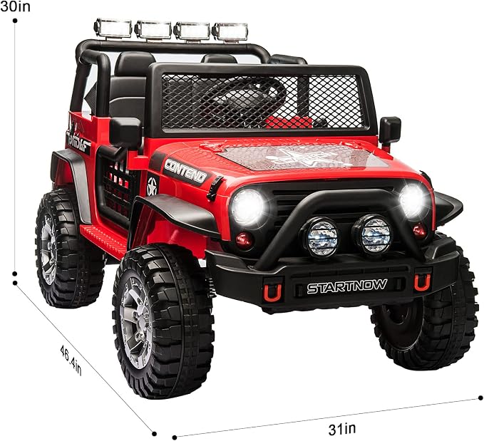 2-Seater Kids Ride on Truck Car, 12V Battery Powered Electric Vehicle - Image 2