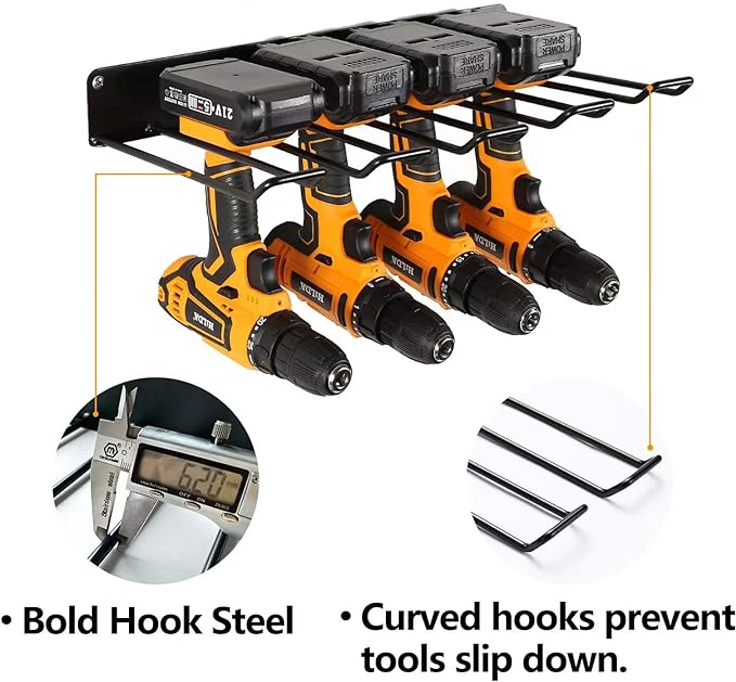 Drill Holder Wall Mount, Power Tool Organizer, Heavy Duty Garage Tool - Image 5