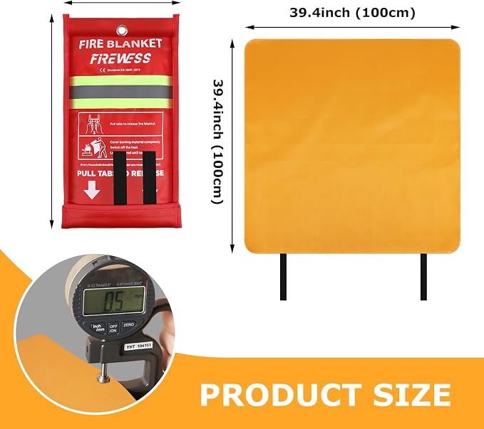 Emergency Fire Blanket, 39.4X 39.4inch Fire Extinguisher Blanket - Image 2