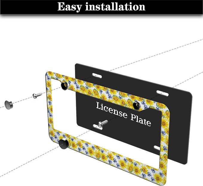 License Plate Cover Frame for Women Multicolor License Plate Frames for Men - Image 7