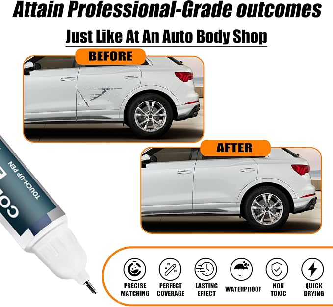 Glacier White Metallic Touch Up Paint Compatible - Image 2