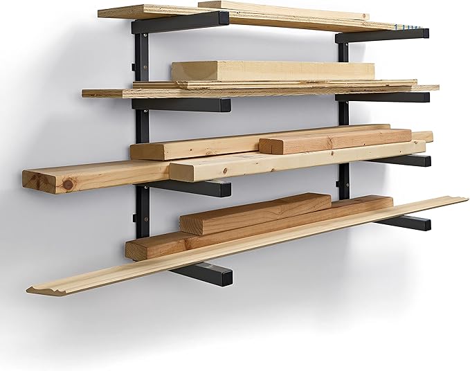 Bora 4-Level Lumber Storage Rack Wood and Garage Organization Space-Saving by Bora