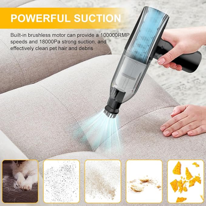 Car Vacuum Cleaner Cordless Handheld Portable - Image 2