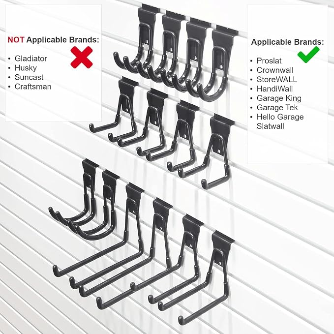Slatwall Hooks, Garage Slatwall Accessories, 14 Pack Utility Hooks - Image 4