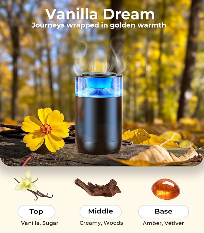 Smart Car Air Fresheners, Ambient Light & Mist Fragrance, Auto On/Off Car Air - Image 5