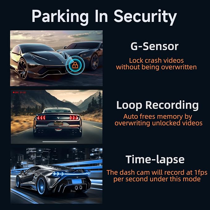 Dash Cam Front and Rear, Ecomoment 4K+1080P Dual Dash Camera - Image 7
