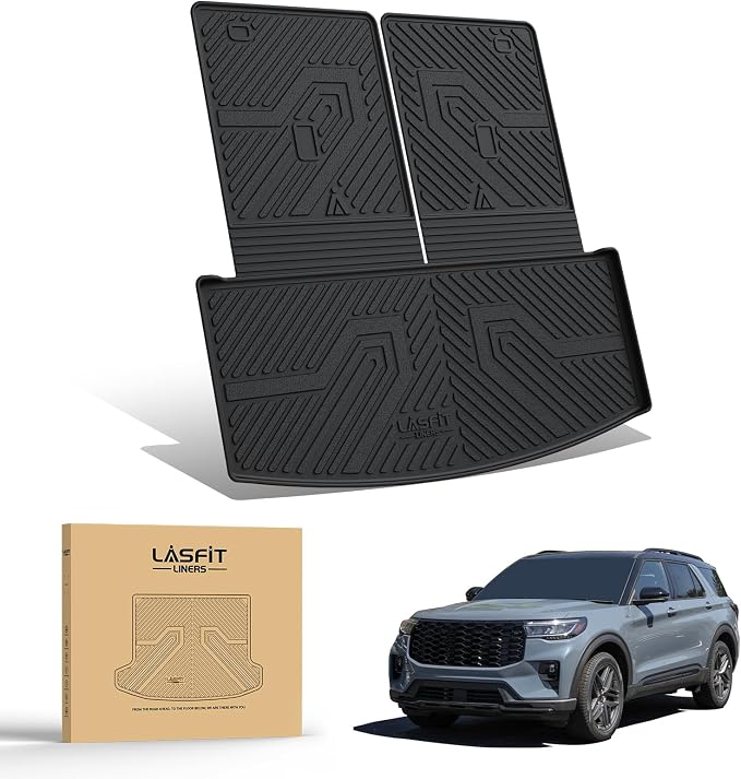 LASFIT Trunk & Backrest Mat for Ford Explorer 2020-2025, Custom Fit All Weather - Image 9