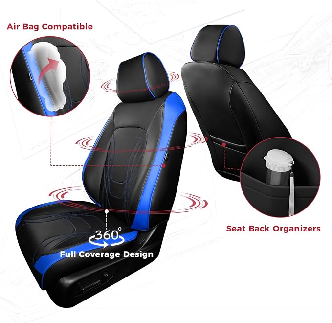 FREESOO Seat Covers for Honda CRV, Custom Fit Seat Covers Full Set, CRV LX EX - Image 3