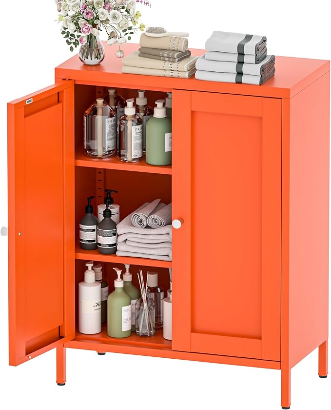 Metal Bathroom Storage Cabinet, Bathroom Floor Storage Cabinet - Image 5