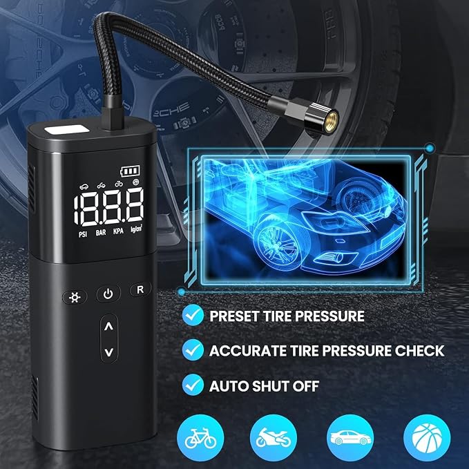Tire Inflator Portable Air Compressor, Air Pump - Image 2