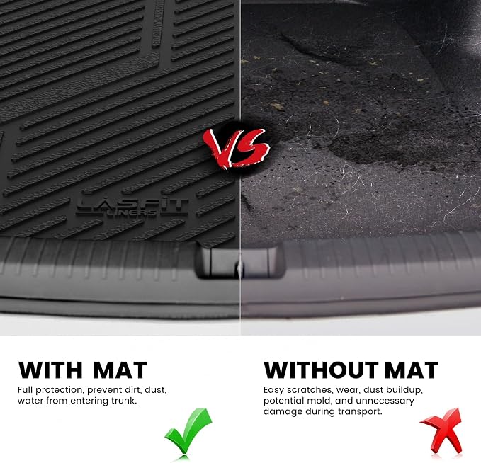 LASFIT Trunk Mat for Ford Fusion 2013-2020 All Weather TPE Mats Custom Fit - Image 7