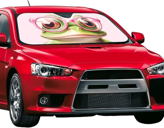 Funny Frog Car Sun Shade Windshield Sunshade Foldable Front Window Shield Cover - Image 2
