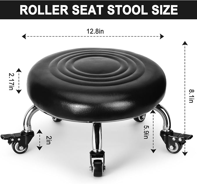 Low Rolling Stool, Low Stool - Image 3