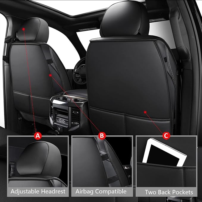 MIROZO Truck Seat Cover for Dodge Ram, Waterproof Ram Seat Cover Compatible - Image 3