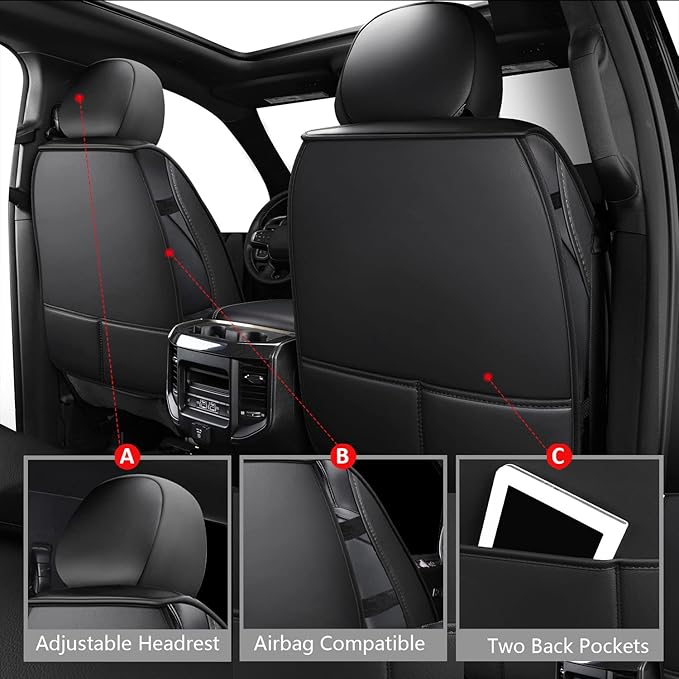 MIROZO Dodge Ram Seat Covers Full Set - Image 3