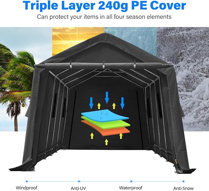 ADVANCE OUTDOOR 13x20 ft Garage Tent Carports - Image 4