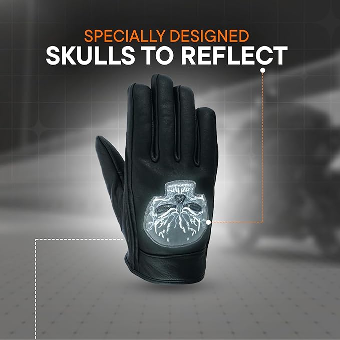 Daniel Smart Men's Motorcycle Leather Gloves - Image 4