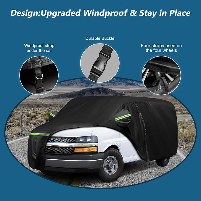 Car Cover for Express Van/GMC Savana Cargo Van 1500/2500/3500 1996-2025 - Image 3