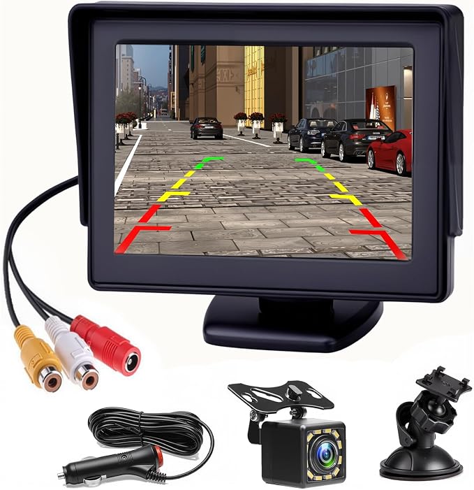 Back Up Camera with 4.3 Inch Monitor Kit, Reverse Rear View Camera by Hodozzy